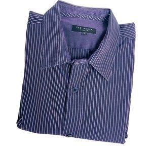 Ted Baker  Men Sm 4 Purple Striped Long Sleeve But